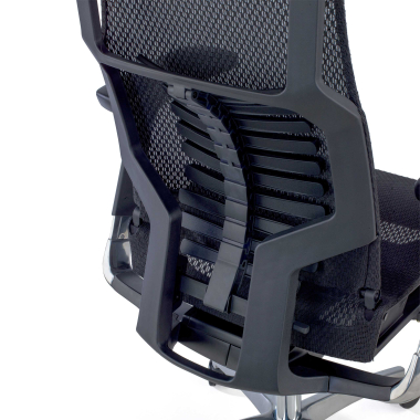 ergonomischer burostuhl schwarz schwarzes gestell netzstoff 5d verstellbare armlehnen lordosenstutze kopfstutze 4