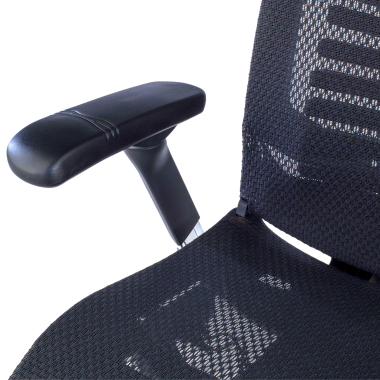 ergonomischer burostuhl schwarz schwarzes gestell netzstoff 5d verstellbare armlehnen lordosenstutze kopfstutze 10