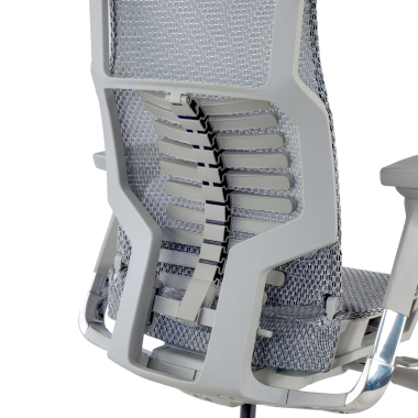 ergonomischer burostuhl grau weisse struktur netzstoff 5d verstellbare armlehnen lordosenstutze kopfstutze 10