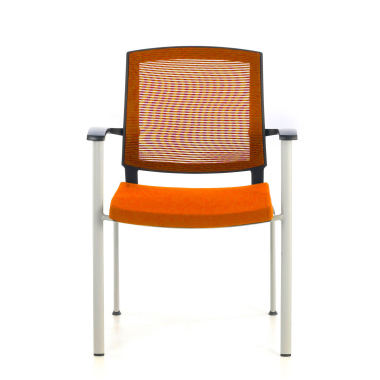 besucherstuhl orange adam netzstoff feste armlehnen 2
