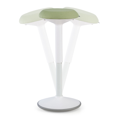 ergonomischer hocker weiss grun activepro stoff ohne armlehnen 1