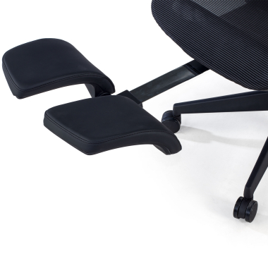 ergonomischer burostuhl schwarz mit fussstutze netzstoff 3d verstellbare armlehnen doppelte lordosenstutze kopfstutze ausziehbare fussstutze 11