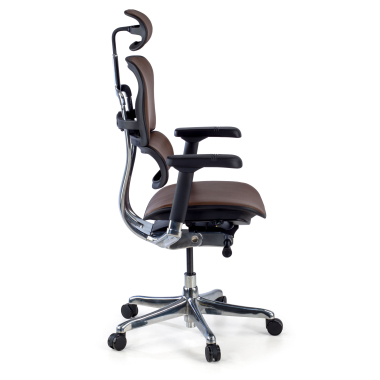 chefsessel braun schwarze struktur naturleder naturleder 5d verstellbare armlehnen kopfstutze 4