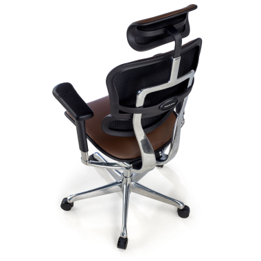 chefsessel braun schwarze struktur naturleder naturleder 5d verstellbare armlehnen kopfstutze 8