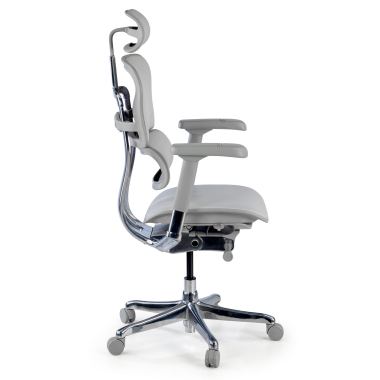 chefsessel weiss grau schwarze struktur naturleder naturleder 5d verstellbare armlehnen kopfstutze 4