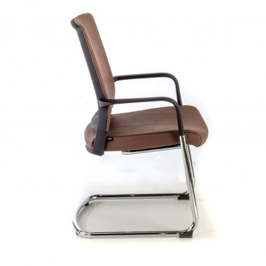 Freischwinger Stuhl Bali, ergonomische Rückenlehne, Kunstleder 210680 - (Outlet)