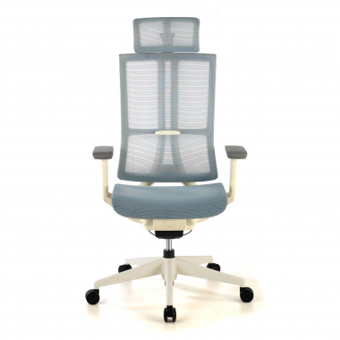 Ergonomischer Bürostuhl mit Kopfstütze Enjoy white, Synchronmechanik 210692 - (Outlet)
