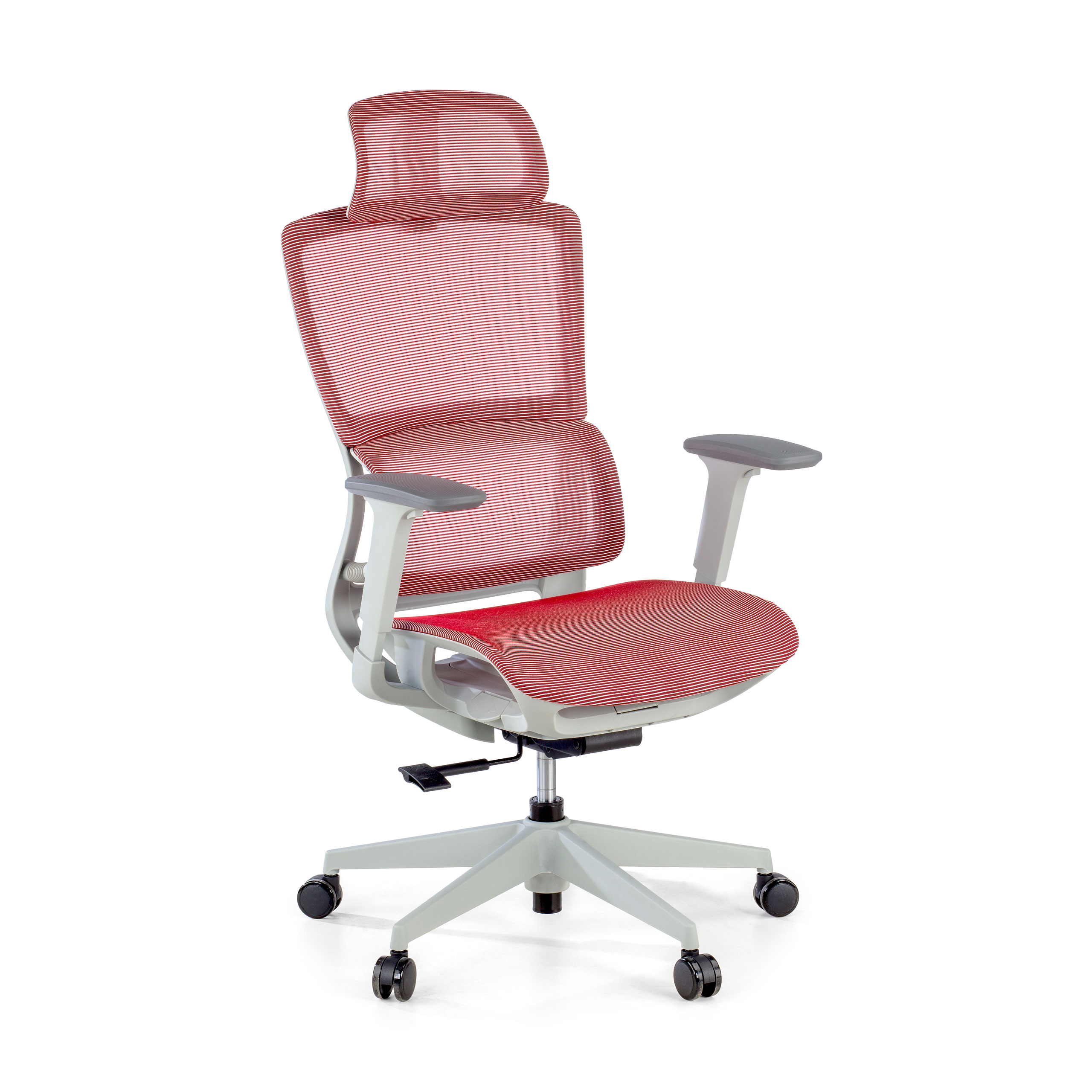 Ergonomischer Bürostuhl Balance Pro White, 3D-Armlehnen, Kopfstütze