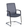 Freischwinger Stuhl Bali, ergonomische Rückenlehne, Netzstoff