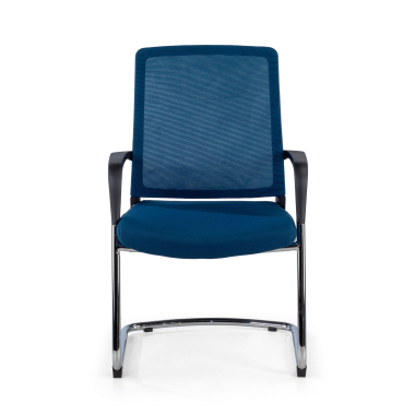 konferenzstuhl blau rotes atmungsaktives netzstoff feste armlehnen 3