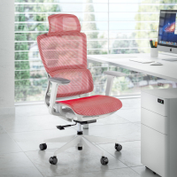 Ergonomischer Bürostuhl Balance Pro White, 3D-Armlehnen, Kopfstütze