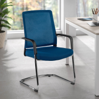 Freischwinger Stuhl Bali, ergonomische Rückenlehne, Netzstoff
