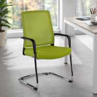 Freischwinger Stuhl Bali, ergonomische Rückenlehne, Netzstoff