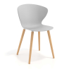 Skandinavischer Stuhl Emily, ergonomische Sitzfläche, Holzbeine