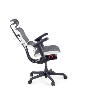 gaming stuhl weiss schwarze struktur gaming netzstoff 5d verstellbare armlehnen lordosenstutze kopfstutze 6