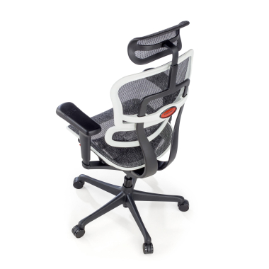 gaming stuhl weiss schwarze struktur gaming netzstoff 5d verstellbare armlehnen lordosenstutze kopfstutze 10