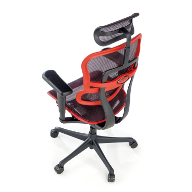 gaming stuhl rot schwarze struktur gaming netzstoff 5d verstellbare armlehnen lordosenstutze kopfstutze 10