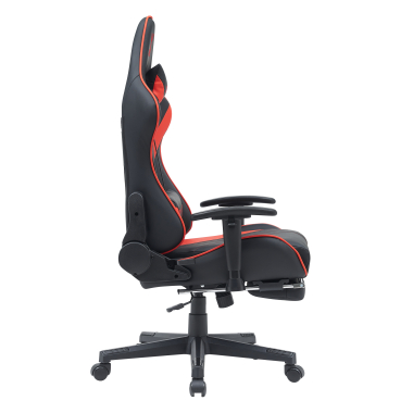 gaming stuhl rot epic kunstleder bewegliche armlehnen lumbal und nackenkissen kopfstutze ausziehbare fussstutze 7