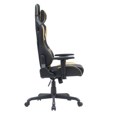 gaming stuhl gelb hero kunstleder bewegliche armlehnen lumbal und nackenkissen kopfstutze 4