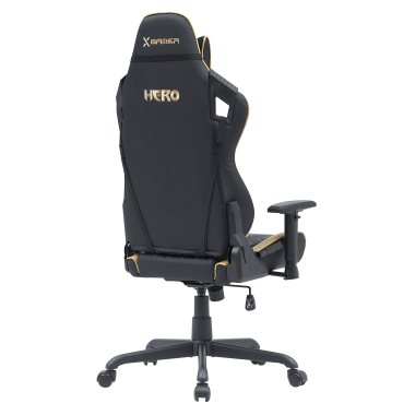 gaming stuhl gelb hero kunstleder bewegliche armlehnen lumbal und nackenkissen kopfstutze 7
