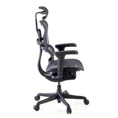 ergonomischer burostuhl schwarz schwarzes gestell netzstoff 4d verstellbare armlehnen lordosenstutze kopfstutze 8