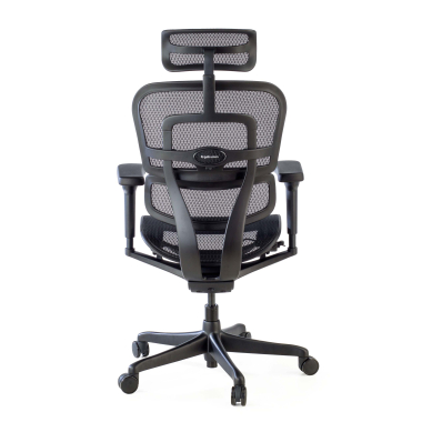 ergonomischer burostuhl schwarz schwarzes gestell netzstoff 4d verstellbare armlehnen lordosenstutze kopfstutze 6