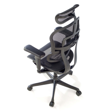 ergonomischer burostuhl schwarz schwarzes gestell netzstoff 4d verstellbare armlehnen lordosenstutze kopfstutze 10