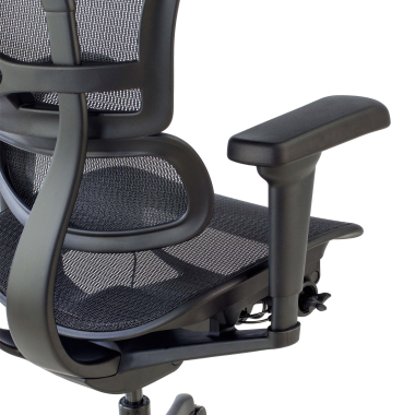 ergonomischer burostuhl schwarz schwarzes gestell netzstoff 4d verstellbare armlehnen lordosenstutze kopfstutze 4