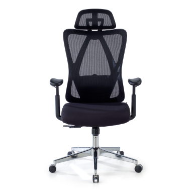 ergonomischer burostuhl schwarz matrix netzstoff bewegliche armlehnen lordosenstutze kopfstutze 3