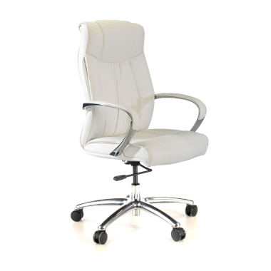 chefsessel weiss niedriger rucken naturleder naturleder gepolsterte armlehnen 1