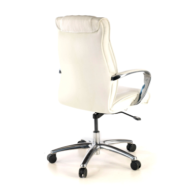 chefsessel weiss niedriger rucken naturleder naturleder gepolsterte armlehnen 5