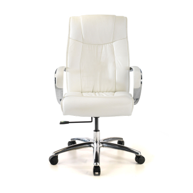 chefsessel weiss niedriger rucken naturleder naturleder gepolsterte armlehnen 3